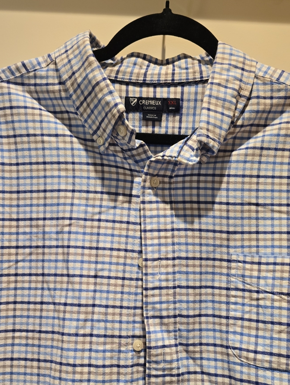 Daniel Cremieux White and Blue Plaid Button-Down Shirt